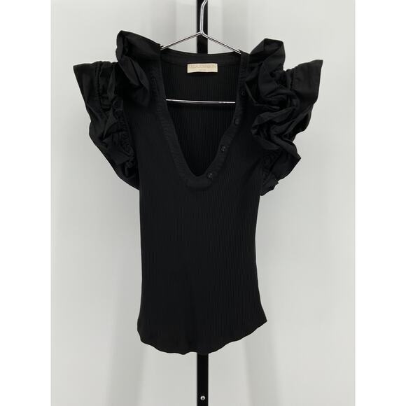Ulla Johnson 'Birdie' Black Cotton Top Size XS - Picture 2 of 5